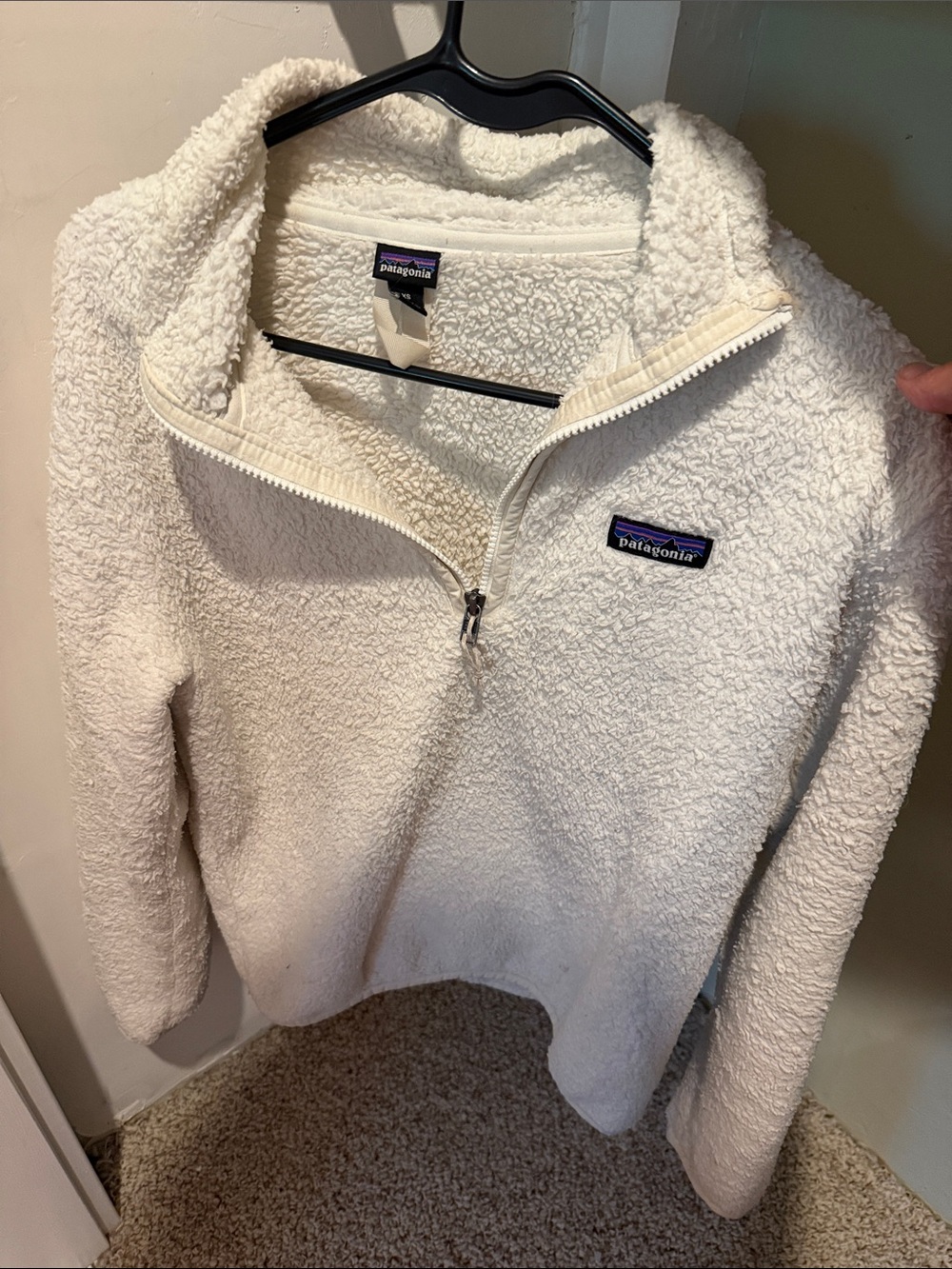 Patagonia Cream Sherpa Quarter-Zip Pullover - Picture 1 of 1